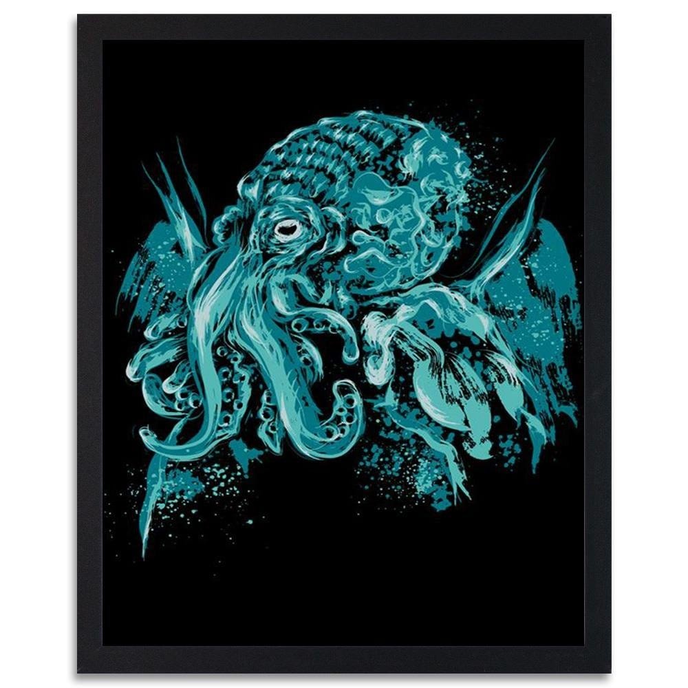 Glezna melnā rāmī - Cthulhu Pop Art Blue  Home Trends