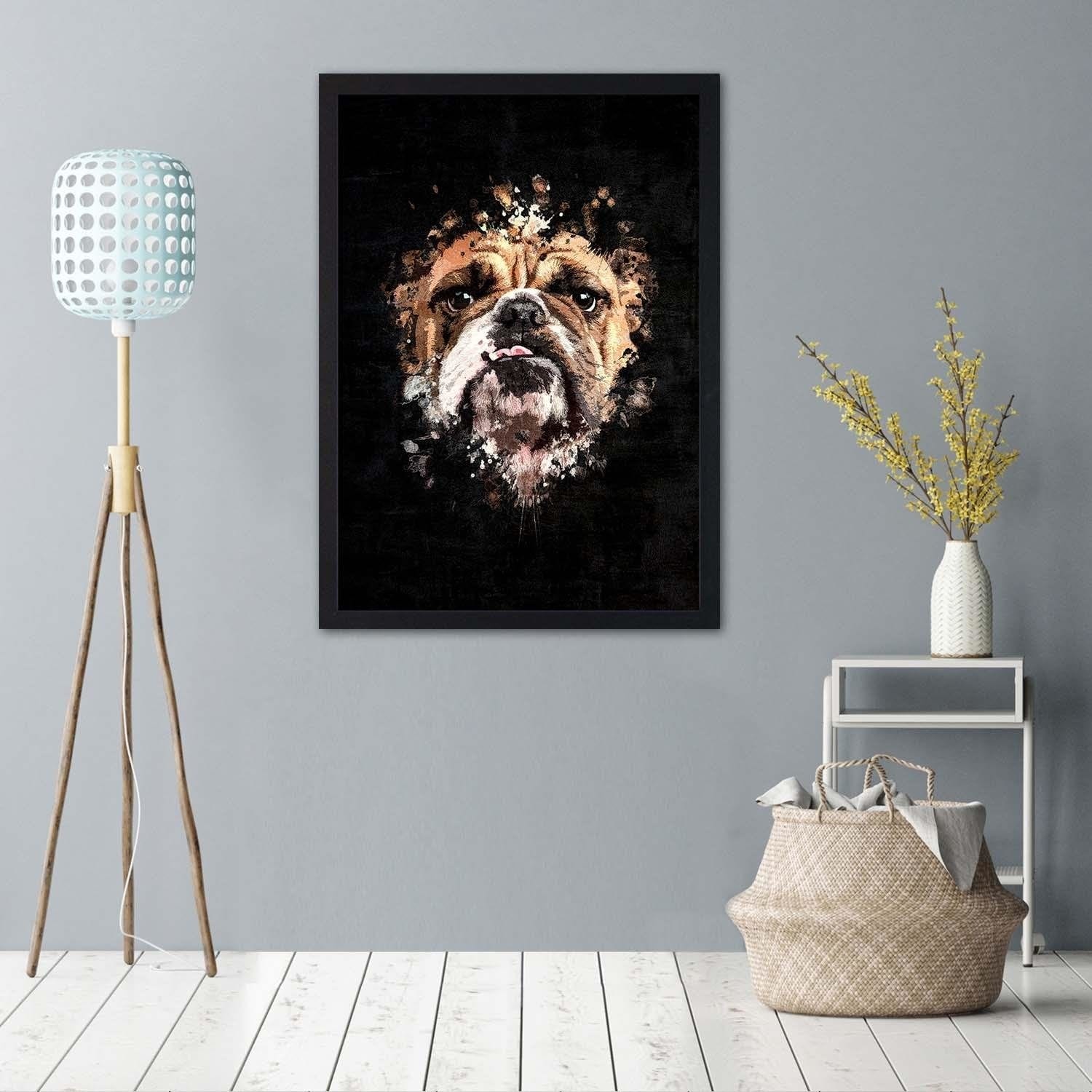 Glezna melnā rāmī - English Bulldog  Home Trends