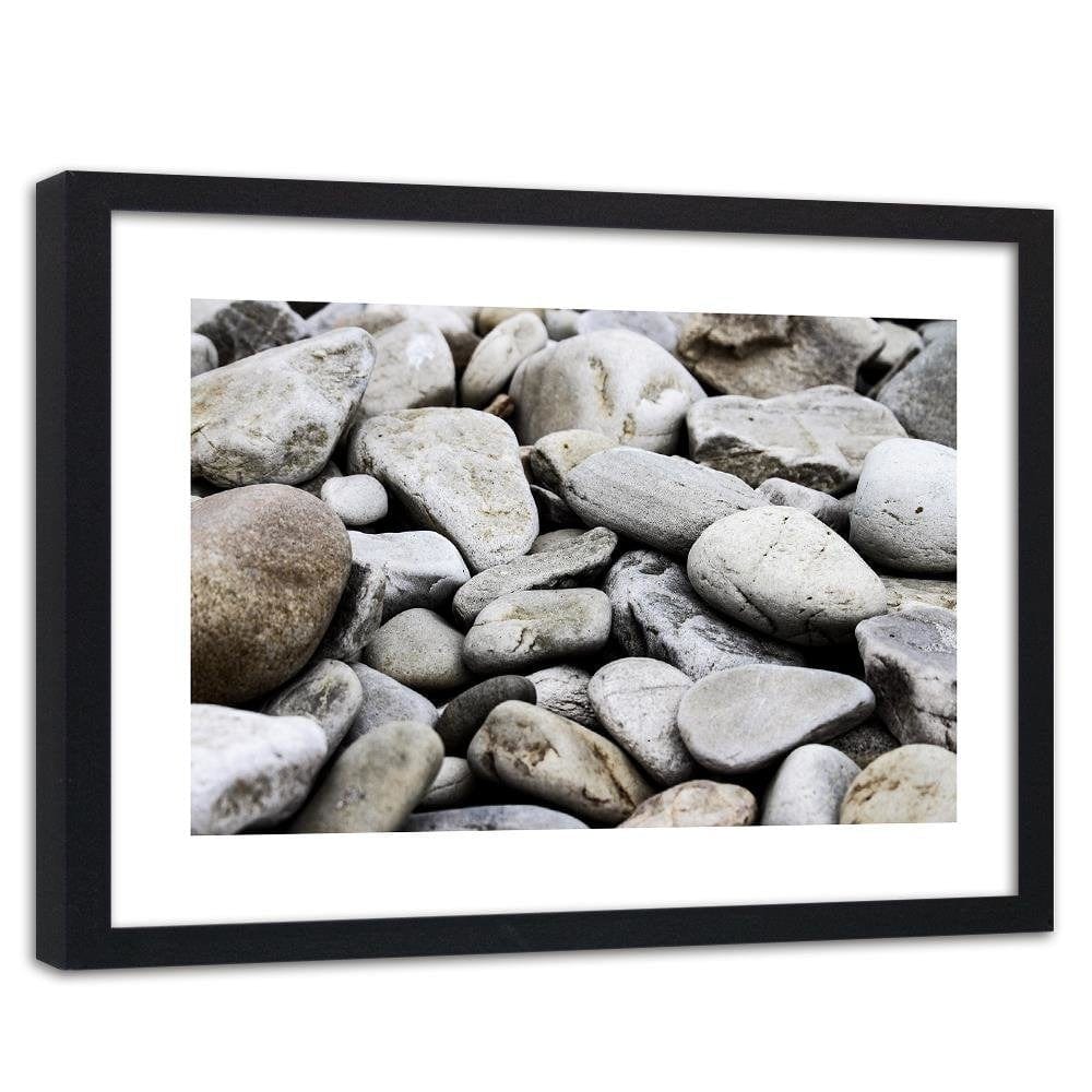 Glezna melnā rāmī - Flat Stones  Home Trends