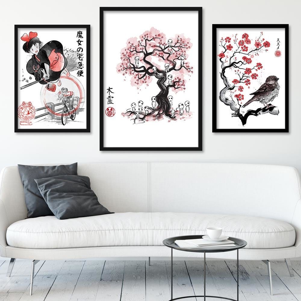 Glezna melnā rāmī - Forest Spirit Red  Home Trends