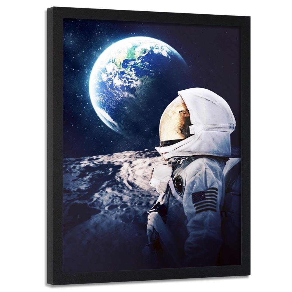 Glezna melnā rāmī - Galaxy Art Print Blue  Home Trends