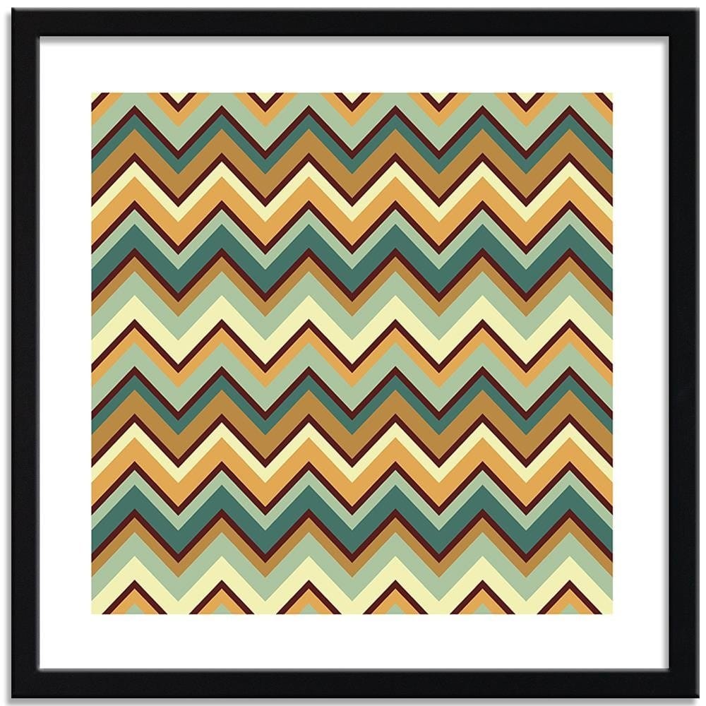 Glezna melnā rāmī - Geometric Zigzag 1  Home Trends