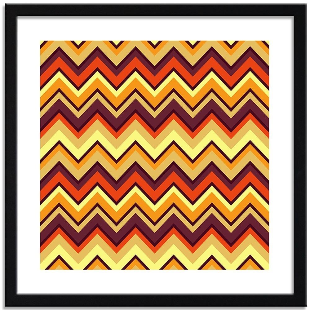Glezna melnā rāmī - Geometric Zigzag 2  Home Trends
