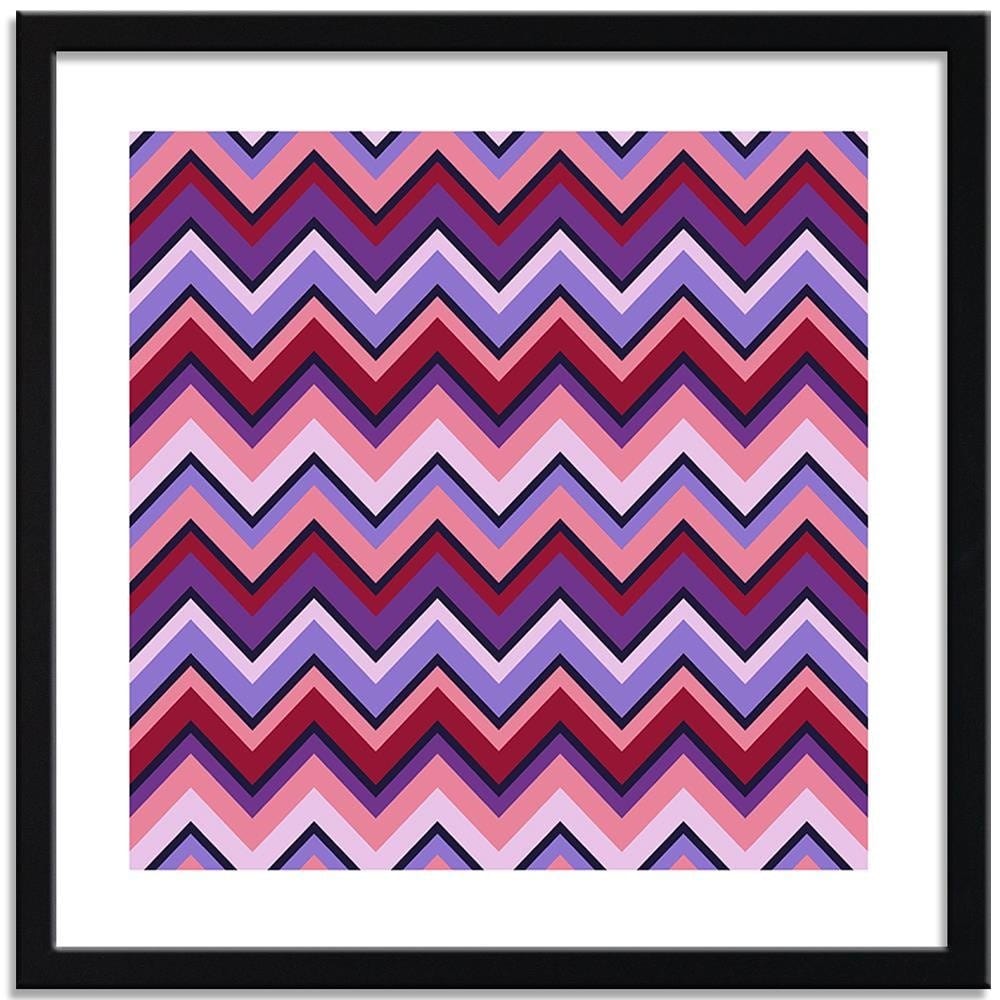 Glezna melnā rāmī - Geometric Zigzag 3  Home Trends