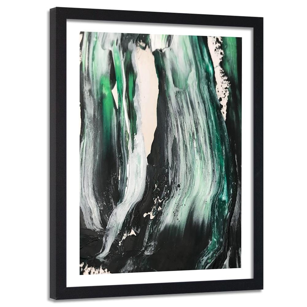 Glezna melnā rāmī - Green Abstraction  Home Trends