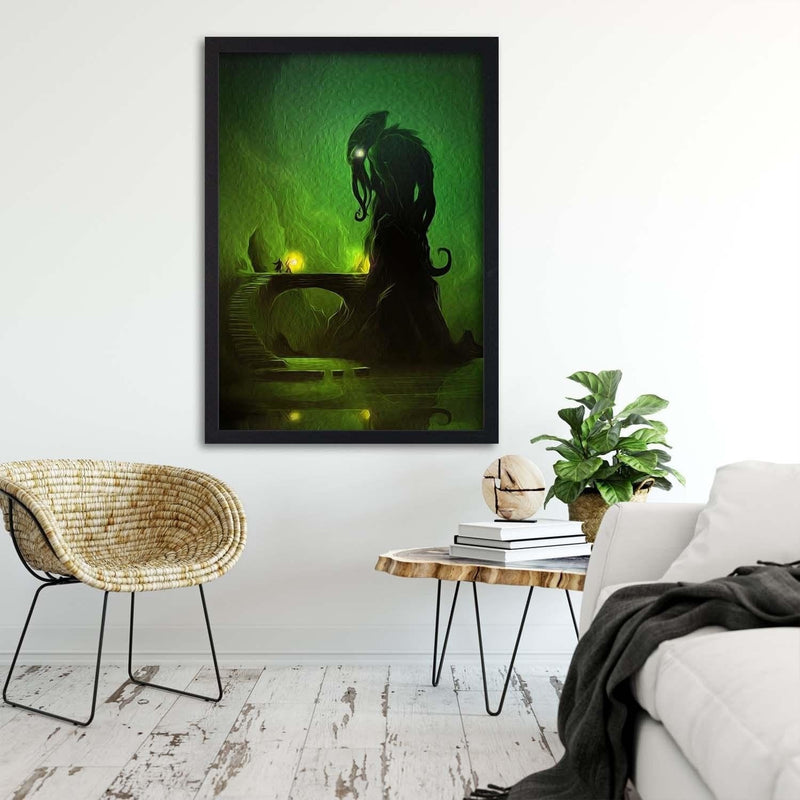 Glezna melnā rāmī - Green Demon  Home Trends