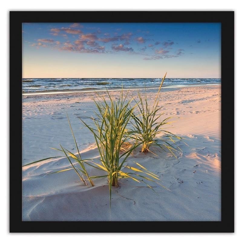 Glezna melnā rāmī - Green grass on the beach 2  Home Trends