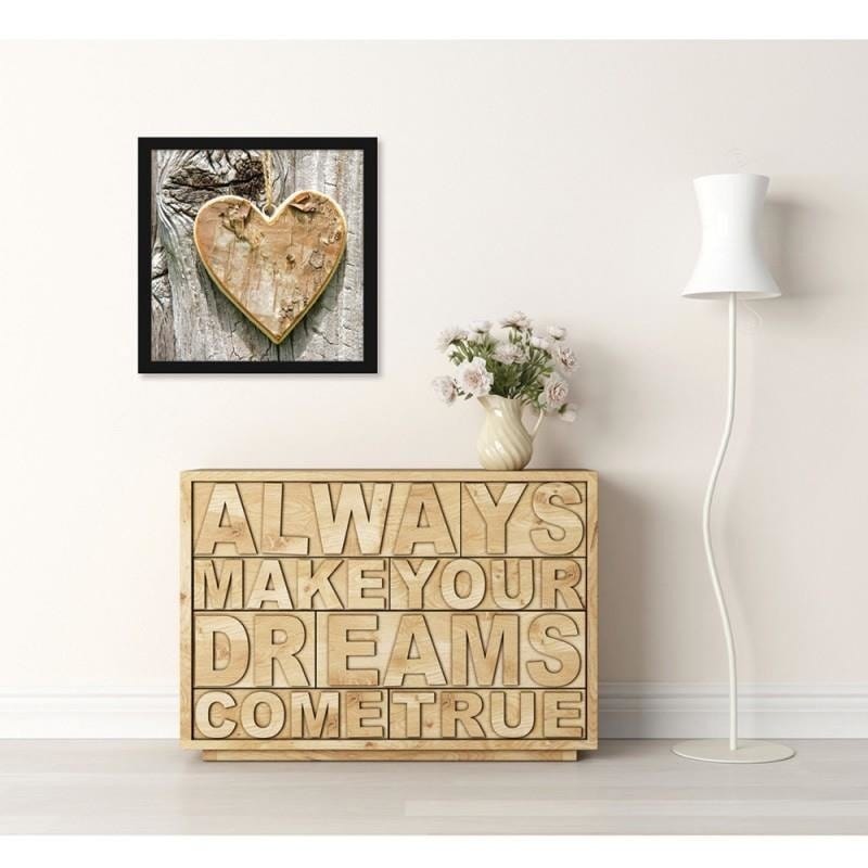 Glezna melnā rāmī - Heart of wood  Home Trends