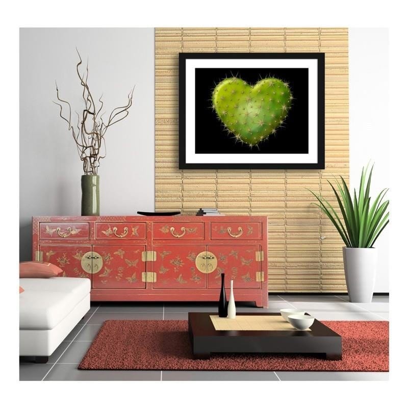 Glezna melnā rāmī - Heart with spikes - black background  Home Trends