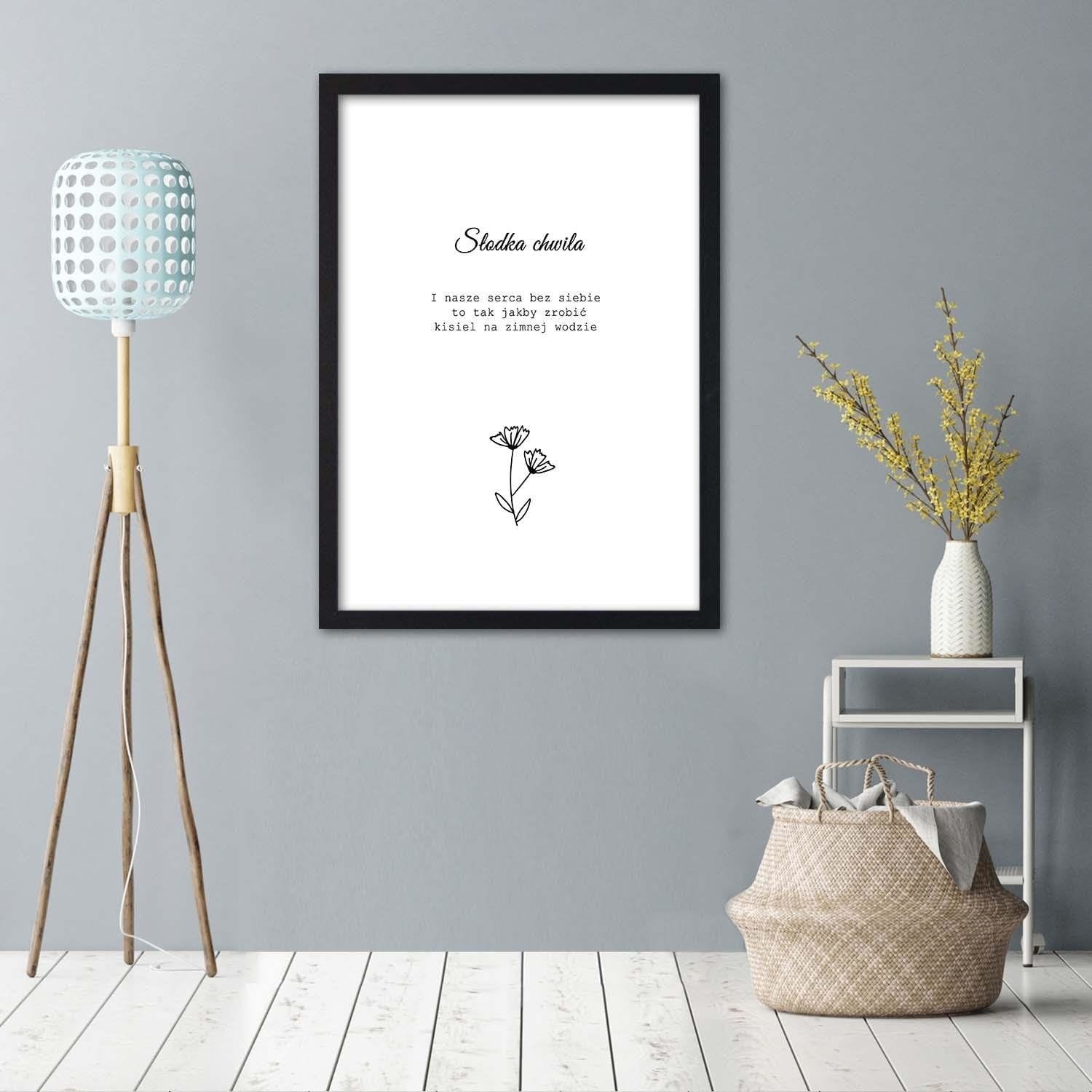 Glezna melnā rāmī - Inscriptions 2  Home Trends