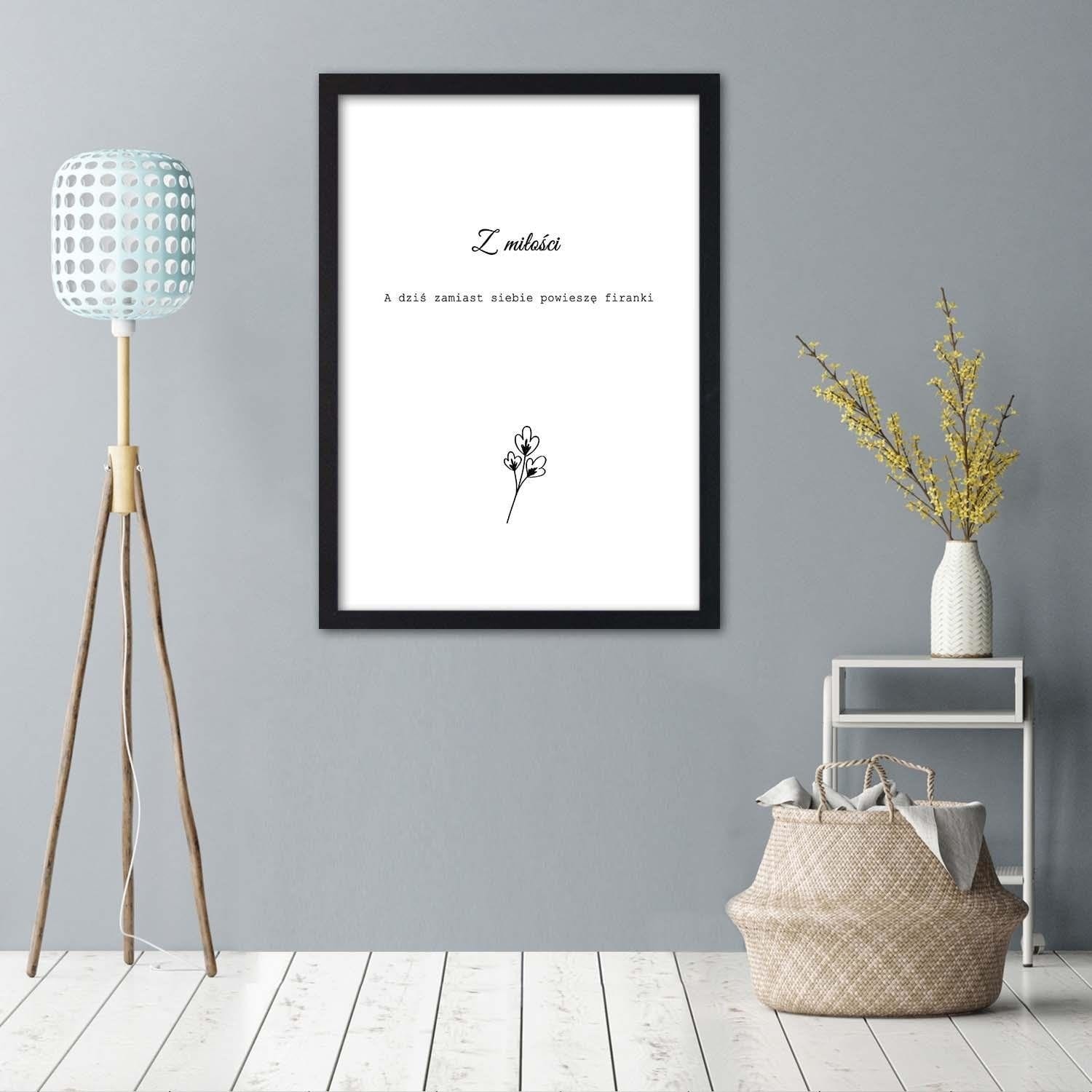 Glezna melnā rāmī - Inscriptions 7  Home Trends