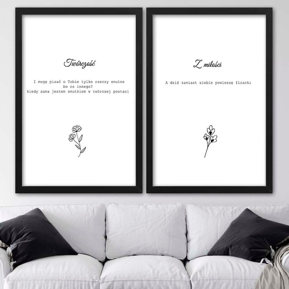 Glezna melnā rāmī - Inscriptions 7  Home Trends