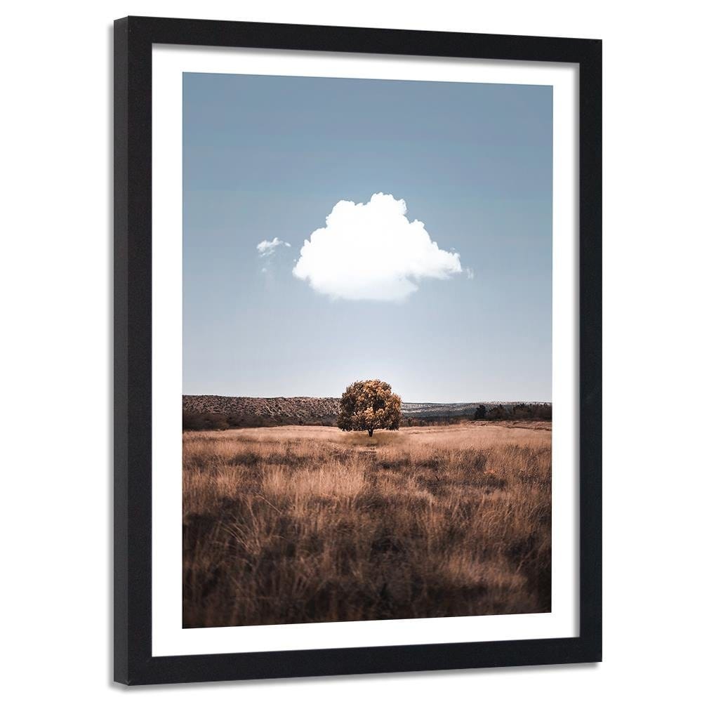 Glezna melnā rāmī - Isolated Tree And Clouds  Home Trends
