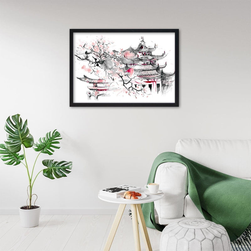 Glezna melnā rāmī - Japan Art  Home Trends