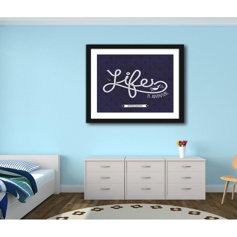 Glezna melnā rāmī - Life is adventure  Home Trends