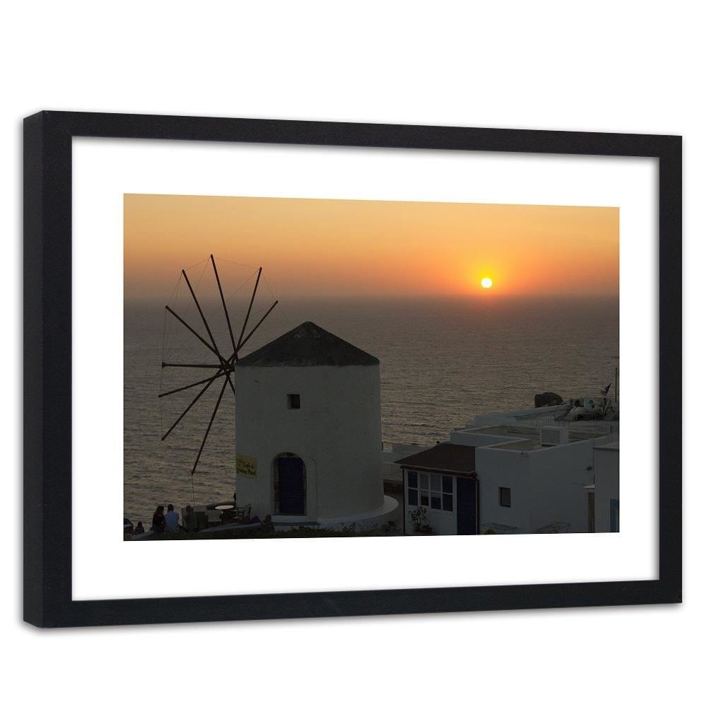Glezna melnā rāmī - Lighthouse At Sunset  Home Trends