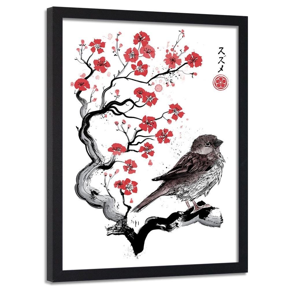 Glezna melnā rāmī - Little Sparrow Red  Home Trends