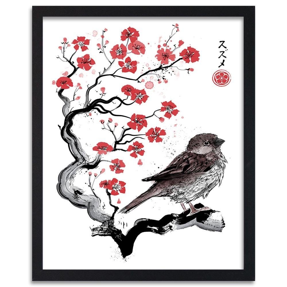 Glezna melnā rāmī - Little Sparrow Red  Home Trends