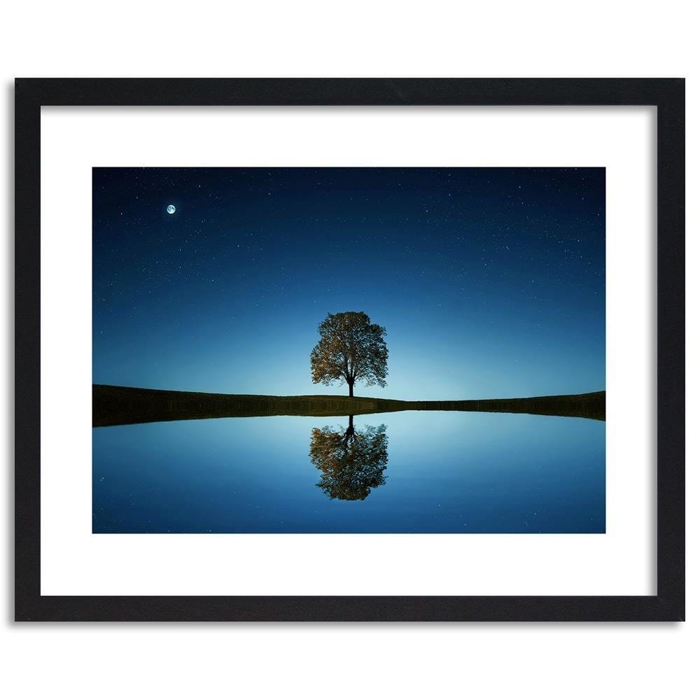 Glezna melnā rāmī - Lonely Tree 4  Home Trends