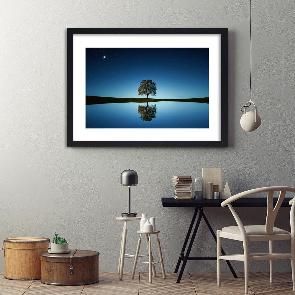 Glezna melnā rāmī - Lonely Tree 4  Home Trends