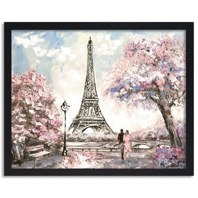 Glezna melnā rāmī - Lovers By The Eiffel Tower  Home Trends