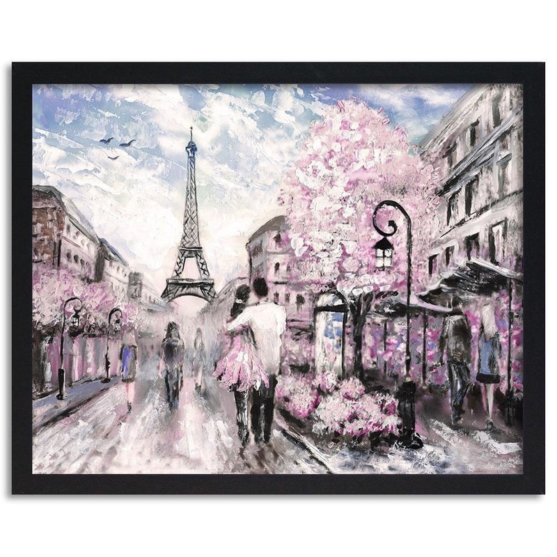 Glezna melnā rāmī - Lovers In The Paris  Home Trends