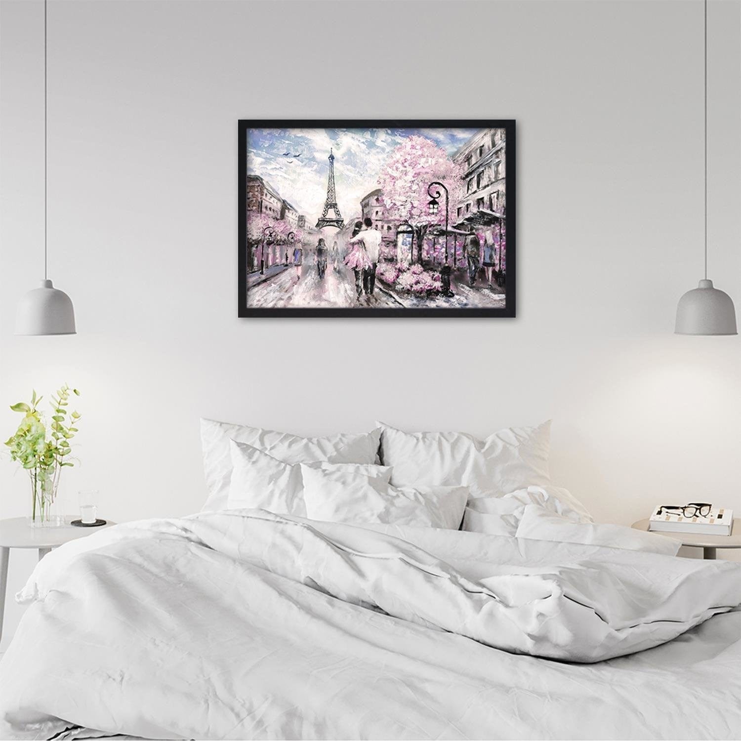 Glezna melnā rāmī - Lovers In The Paris  Home Trends