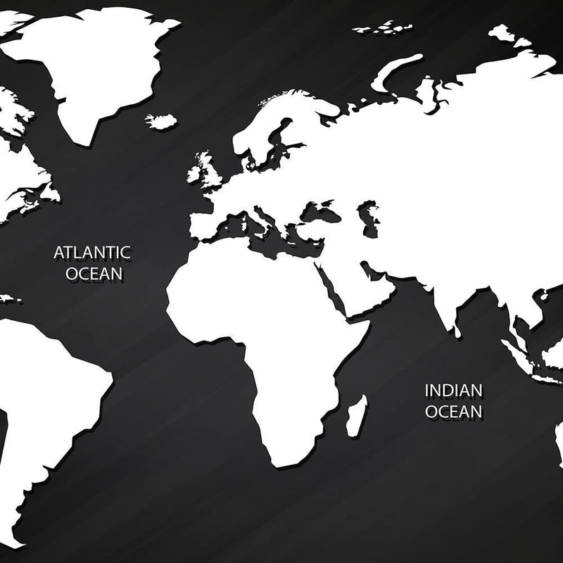 Glezna melnā rāmī - Map Of The World And Continents  Home Trends
