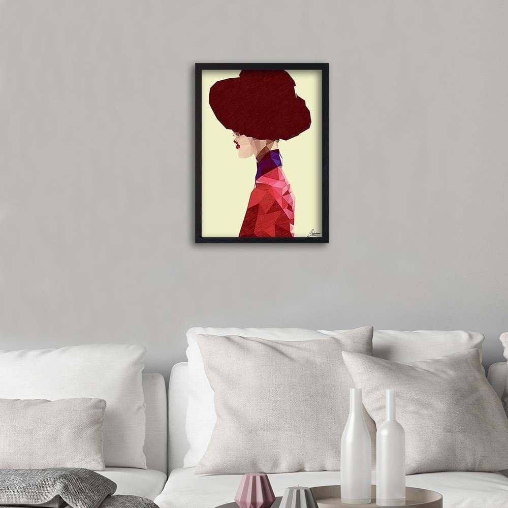 Glezna melnā rāmī - Maroon Hat  Home Trends