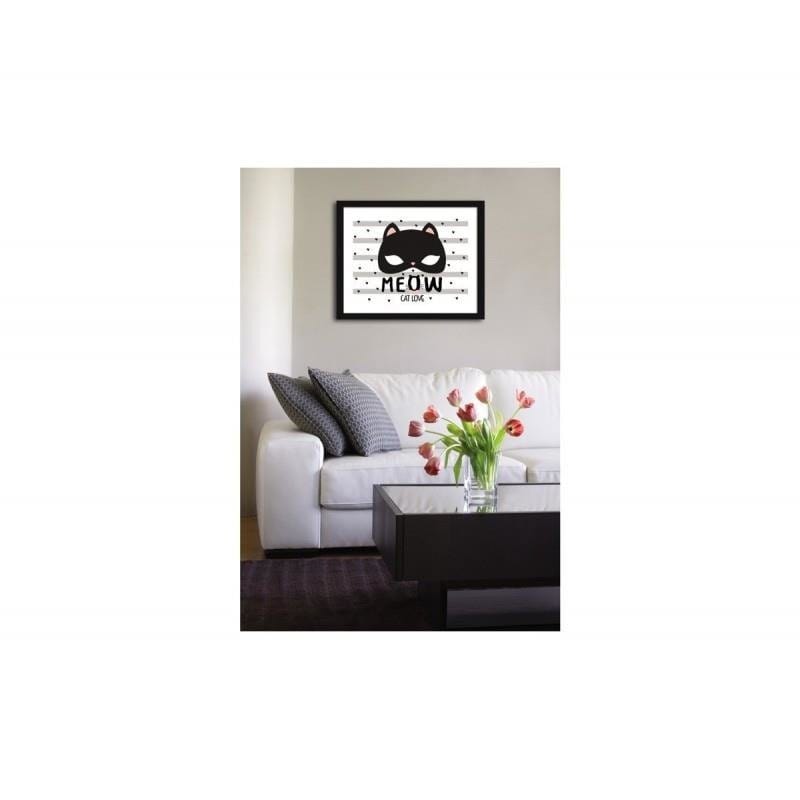 Glezna melnā rāmī - Meow  Home Trends