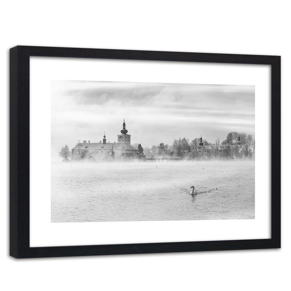 Glezna melnā rāmī - Misty Lake 2  Home Trends