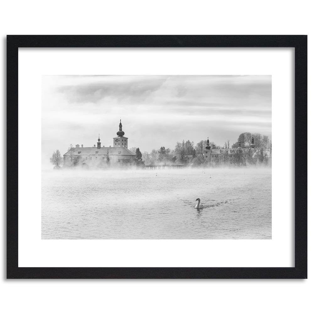 Glezna melnā rāmī - Misty Lake 2  Home Trends