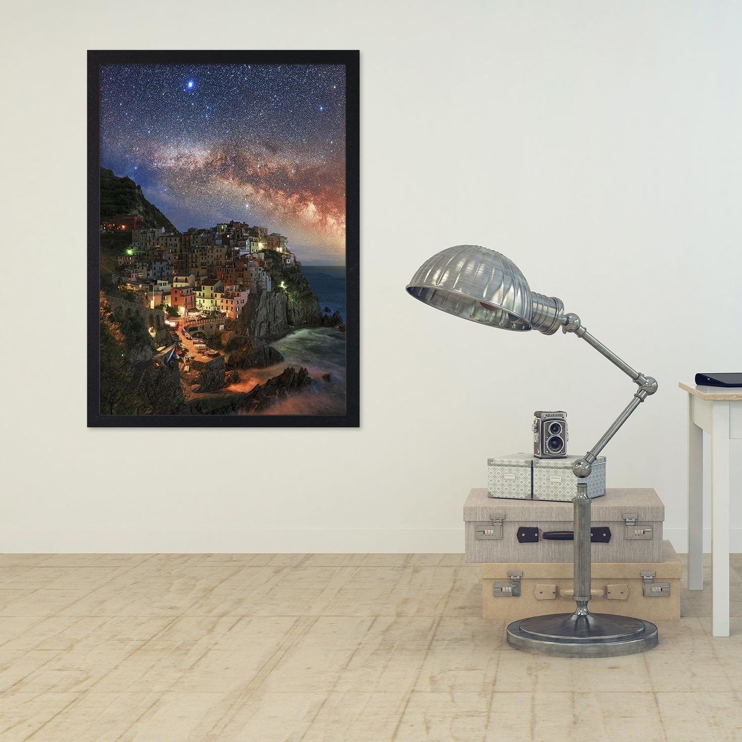Glezna melnā rāmī - Monterosso At Night  Home Trends