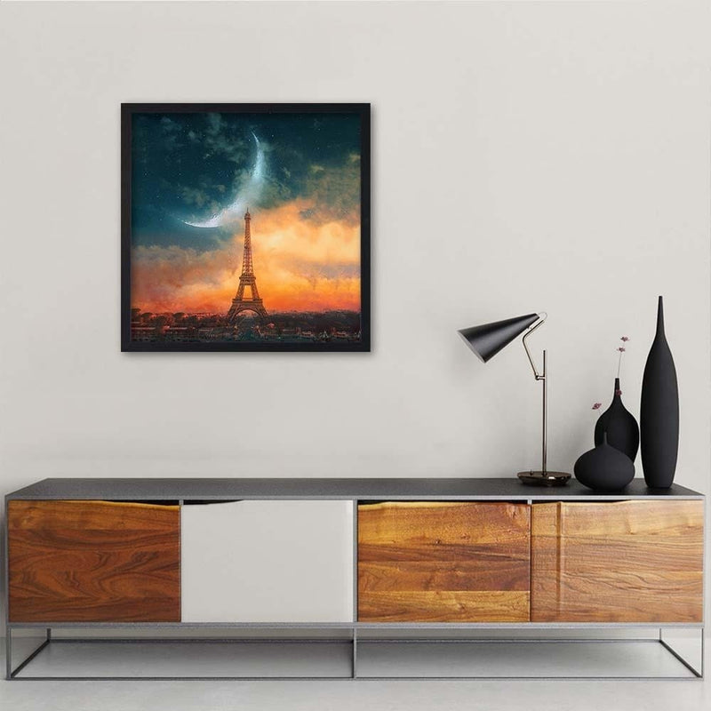 Glezna melnā rāmī - Moon Over Paris  Home Trends