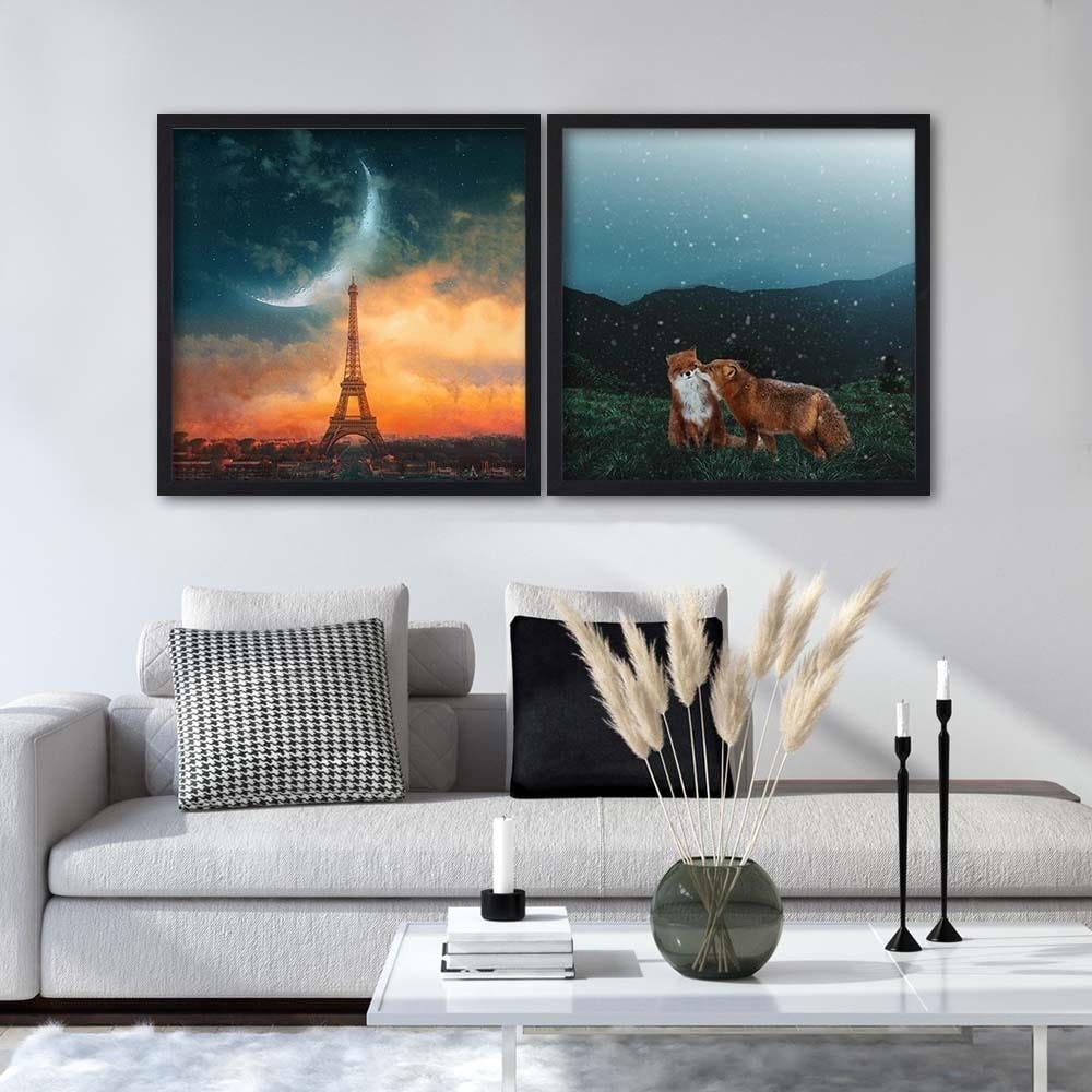 Glezna melnā rāmī - Moon Over Paris  Home Trends