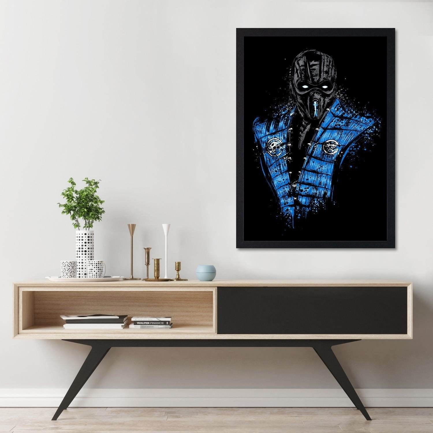 Glezna melnā rāmī - Mortal Ice Blue  Home Trends