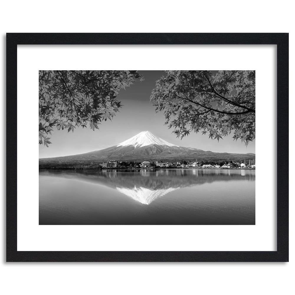 Glezna melnā rāmī - Mount Fuji And Lake 2  Home Trends