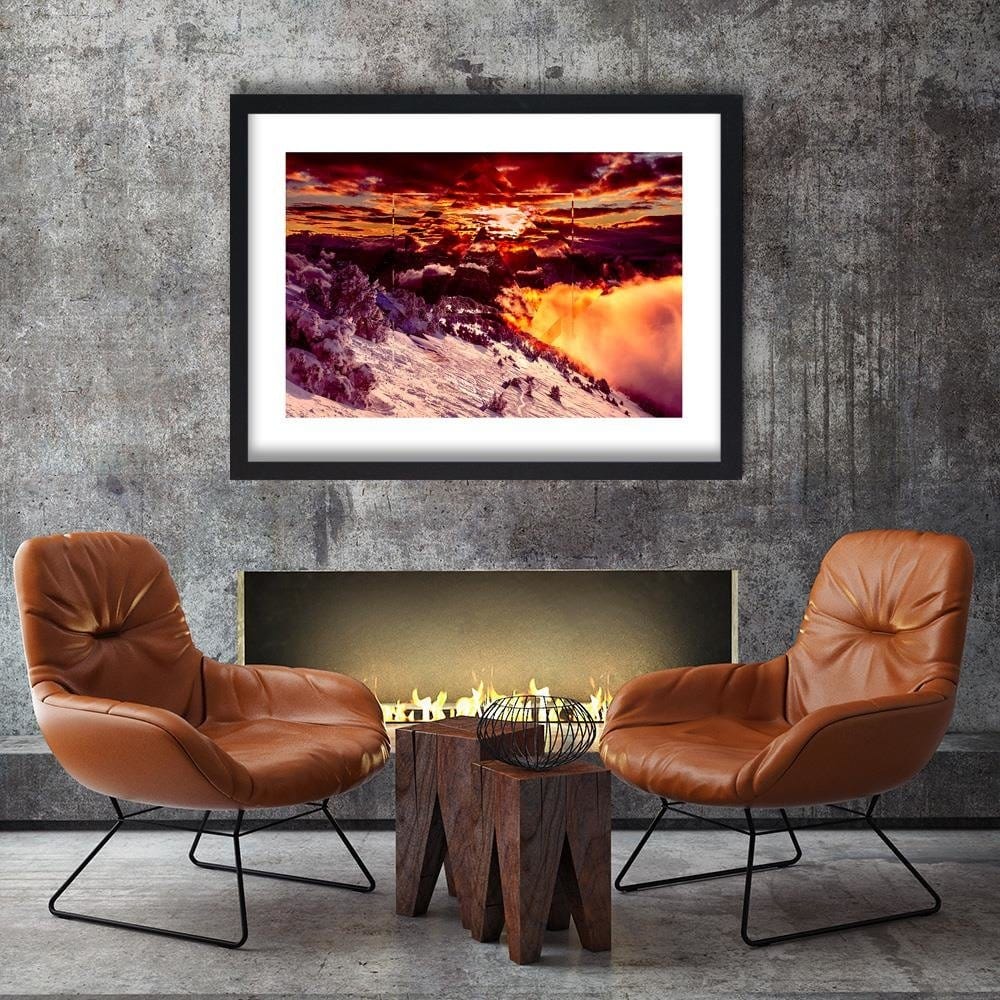 Glezna melnā rāmī - Mountains And Sky 2  Home Trends