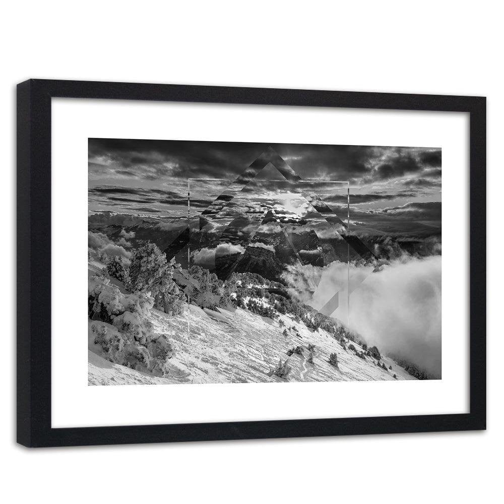 Glezna melnā rāmī - Mountains And Sky 3  Home Trends