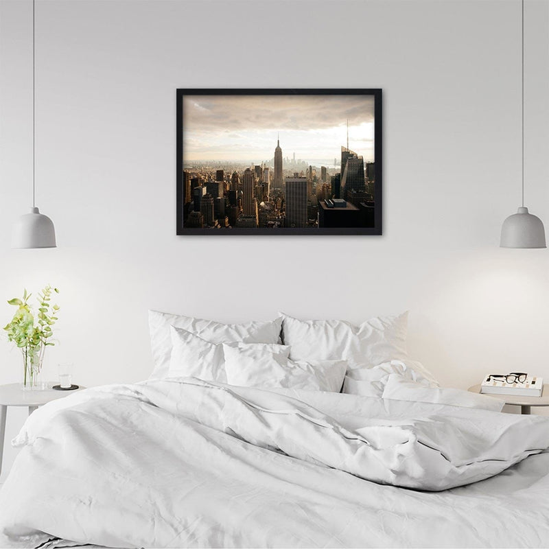 Glezna melnā rāmī - New York City Panorama  Home Trends