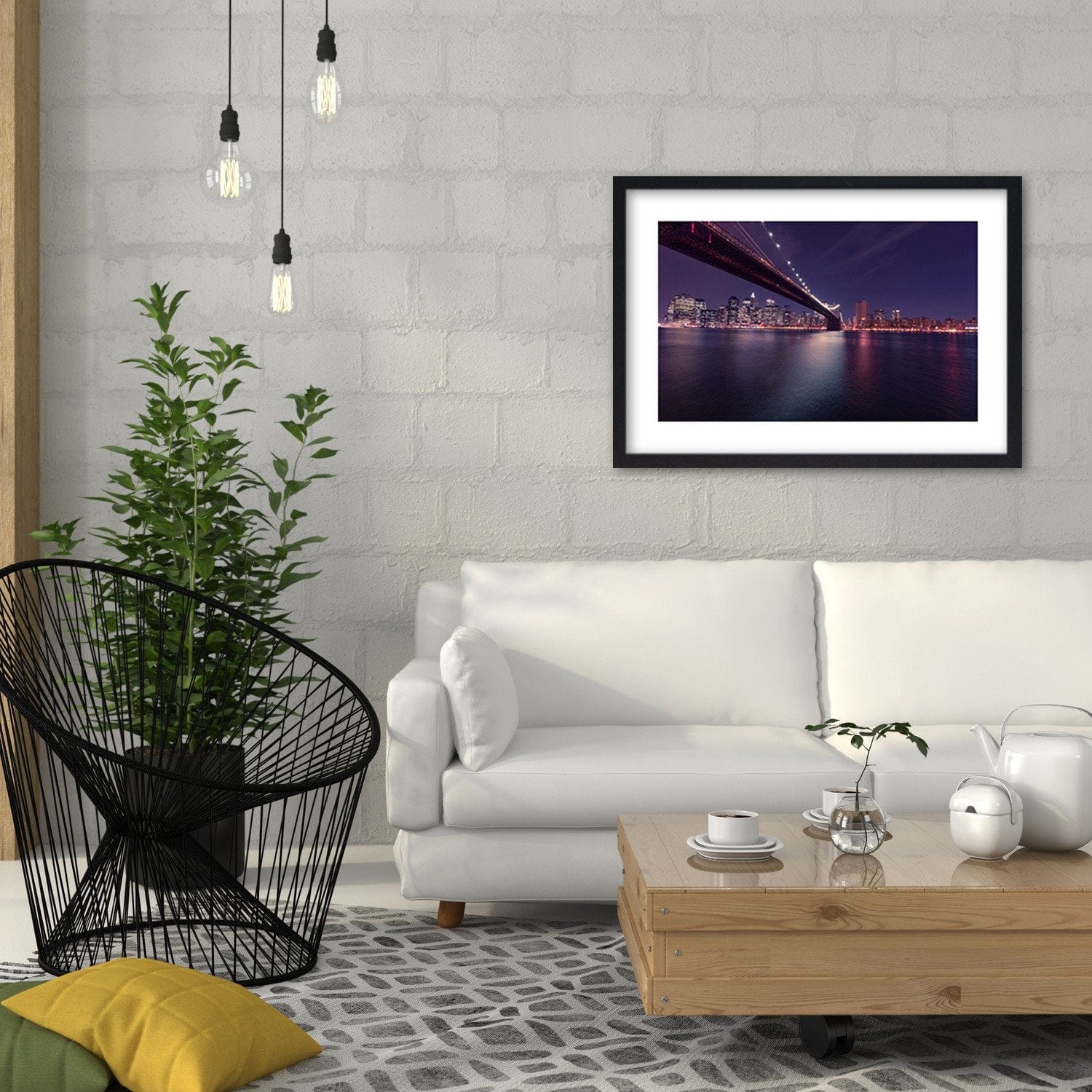Glezna melnā rāmī - Night City  Home Trends