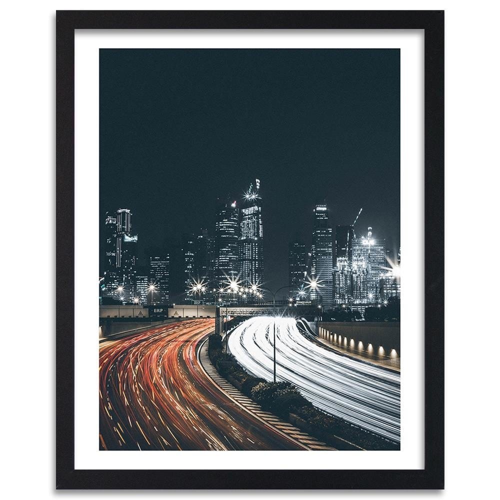 Glezna melnā rāmī - Night City  Home Trends