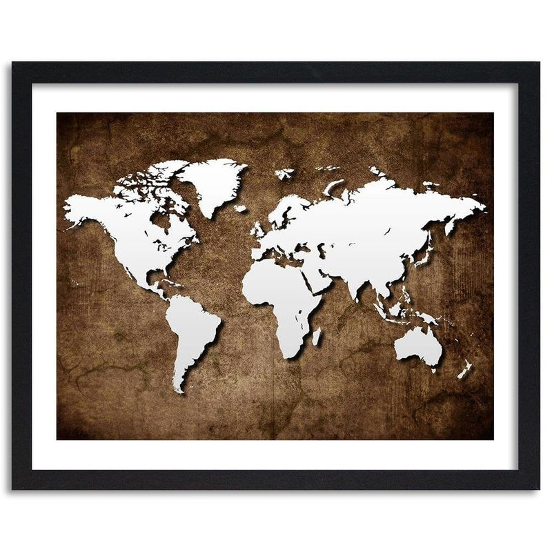 Glezna melnā rāmī - Old World Map  Home Trends