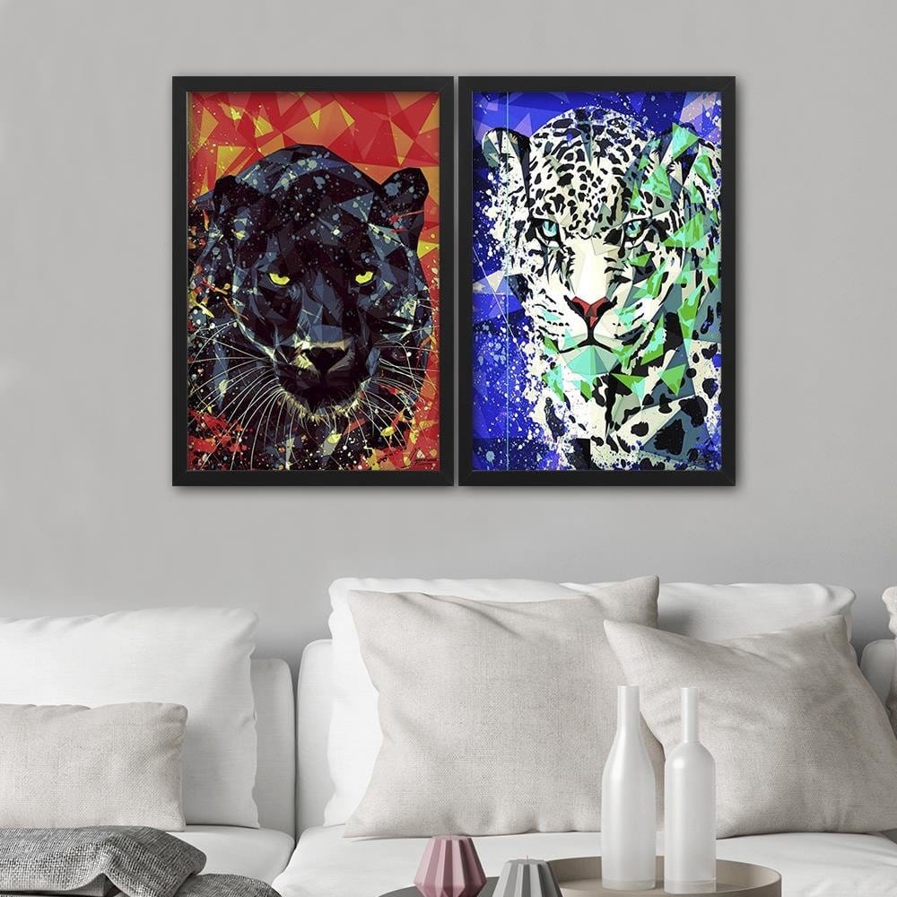 Glezna melnā rāmī - Painted Jaguar  Home Trends