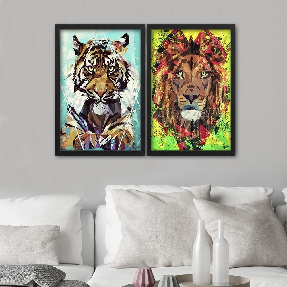 Glezna melnā rāmī - Painted Tiger  Home Trends