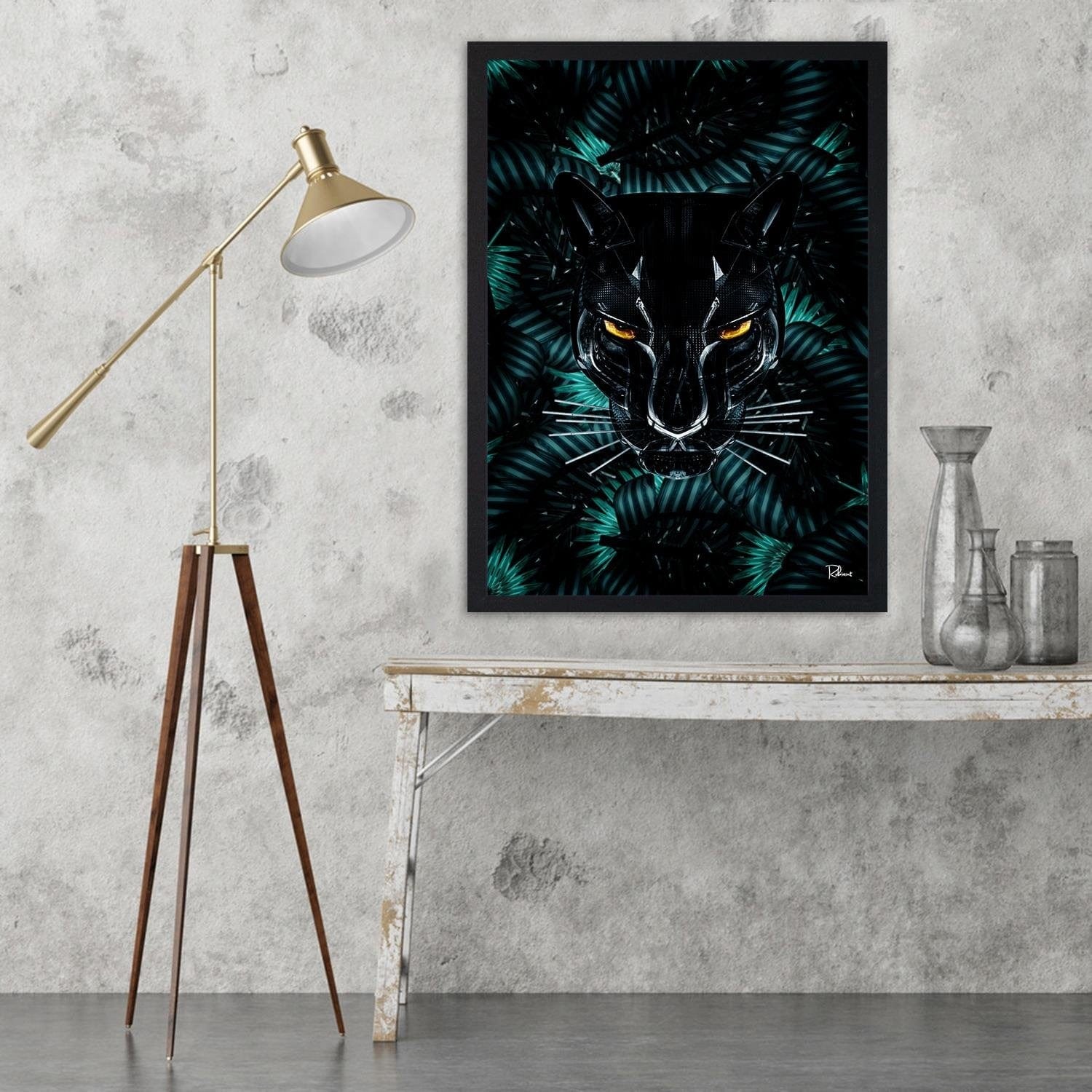 Glezna melnā rāmī - Panther Modern Black  Home Trends