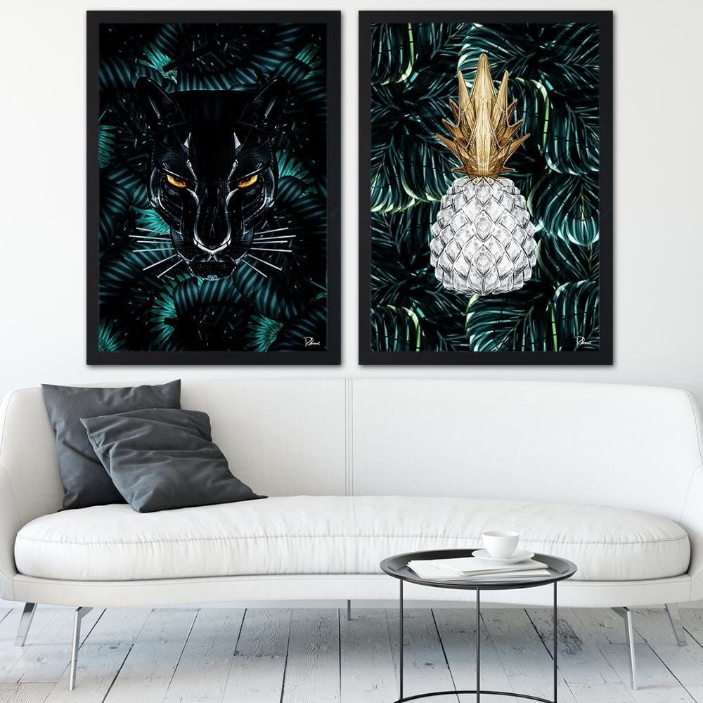 Glezna melnā rāmī - Panther Modern Black  Home Trends