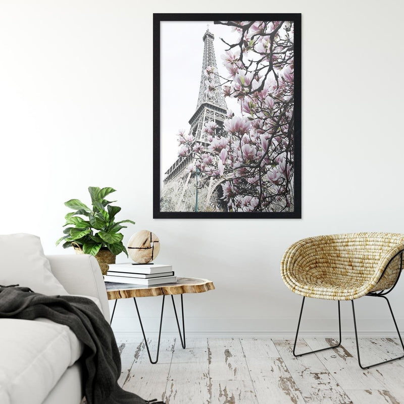 Glezna melnā rāmī - Paris Magnolias  Home Trends