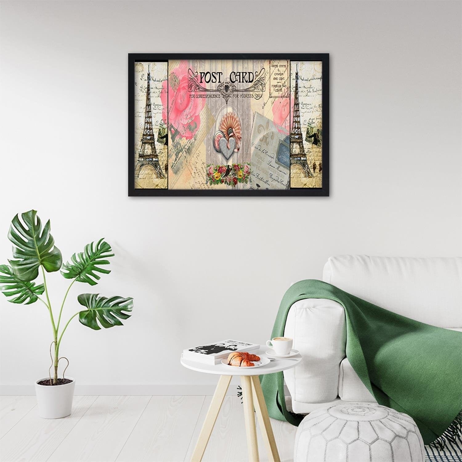 Glezna melnā rāmī - Paris Post Card  Home Trends