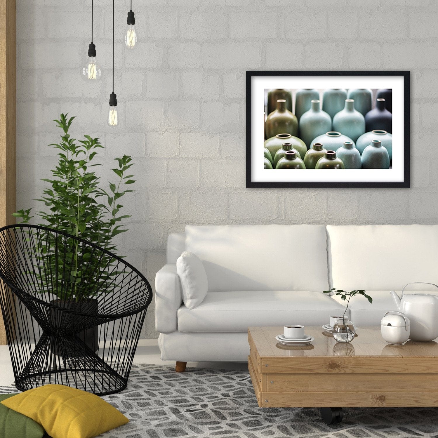 Glezna melnā rāmī - Pastel Vase  Home Trends